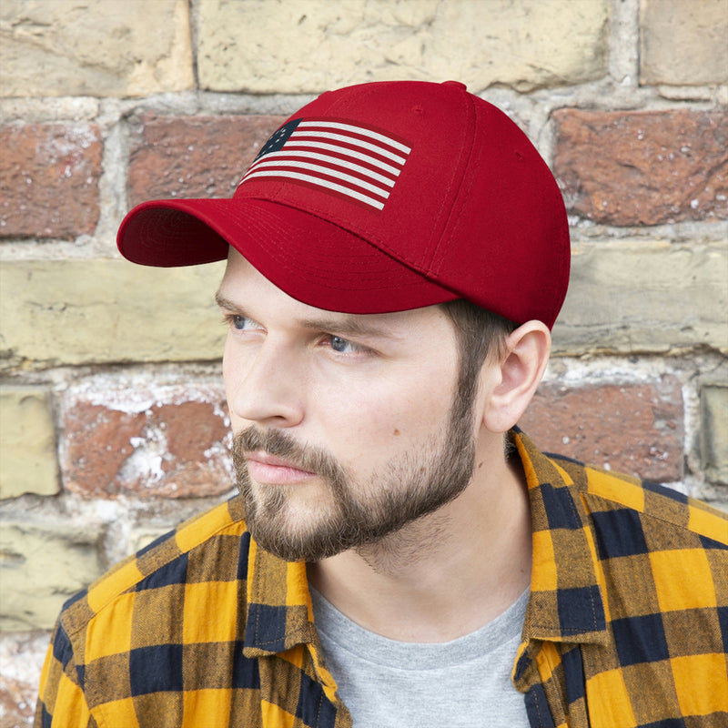 Betsy Ross Flag Unisex Baseball Hat (Embroidered Flag)
