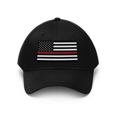 Thin Red Line Flag Unisex Baseball Hat (Embroidered Flag)