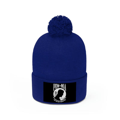 POW-MIA Flag Pom Pom Beanie (Fully Embroidered Flag)