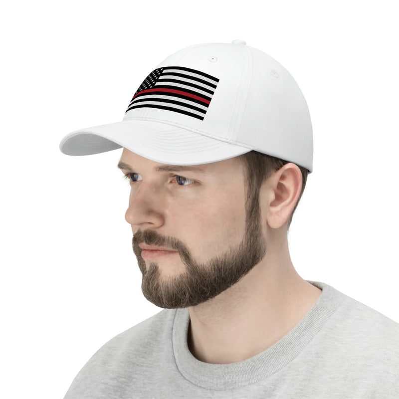 Thin Red Line Flag Unisex Baseball Hat (Embroidered Flag)
