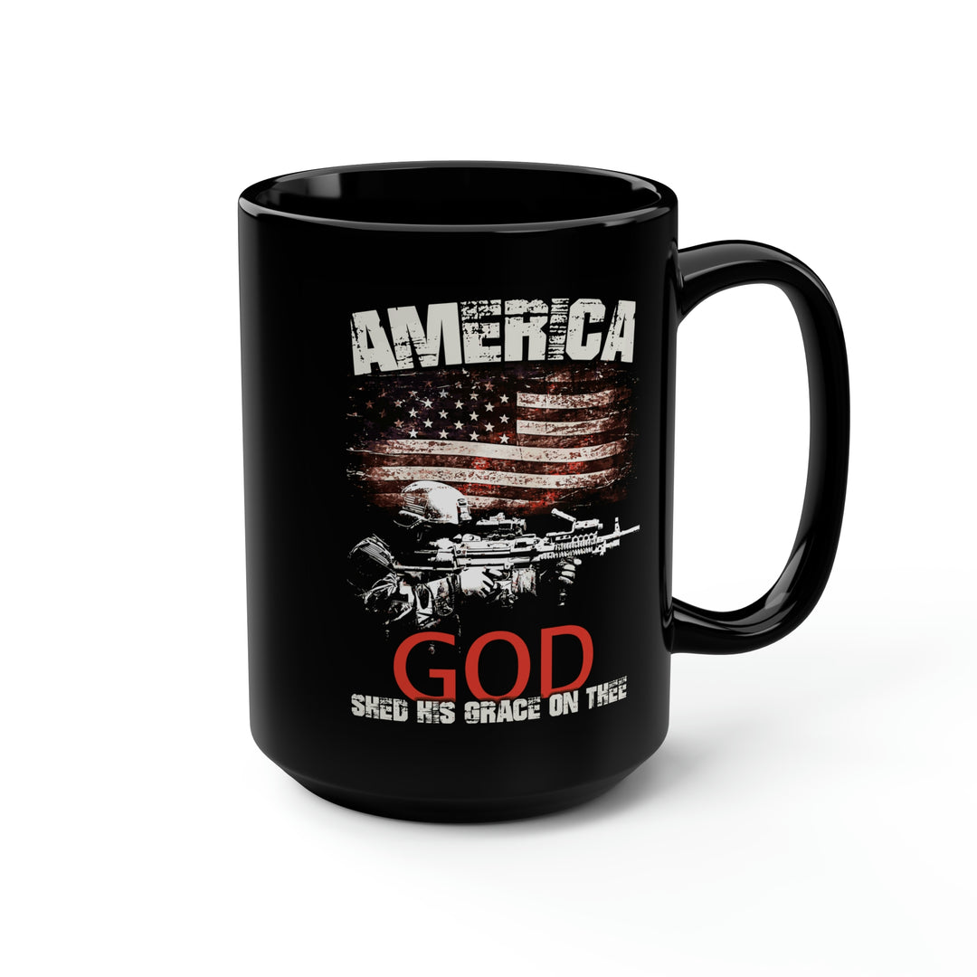 AMERICA God Shed His Grace On Thee Mug - 15 oz Black Mug