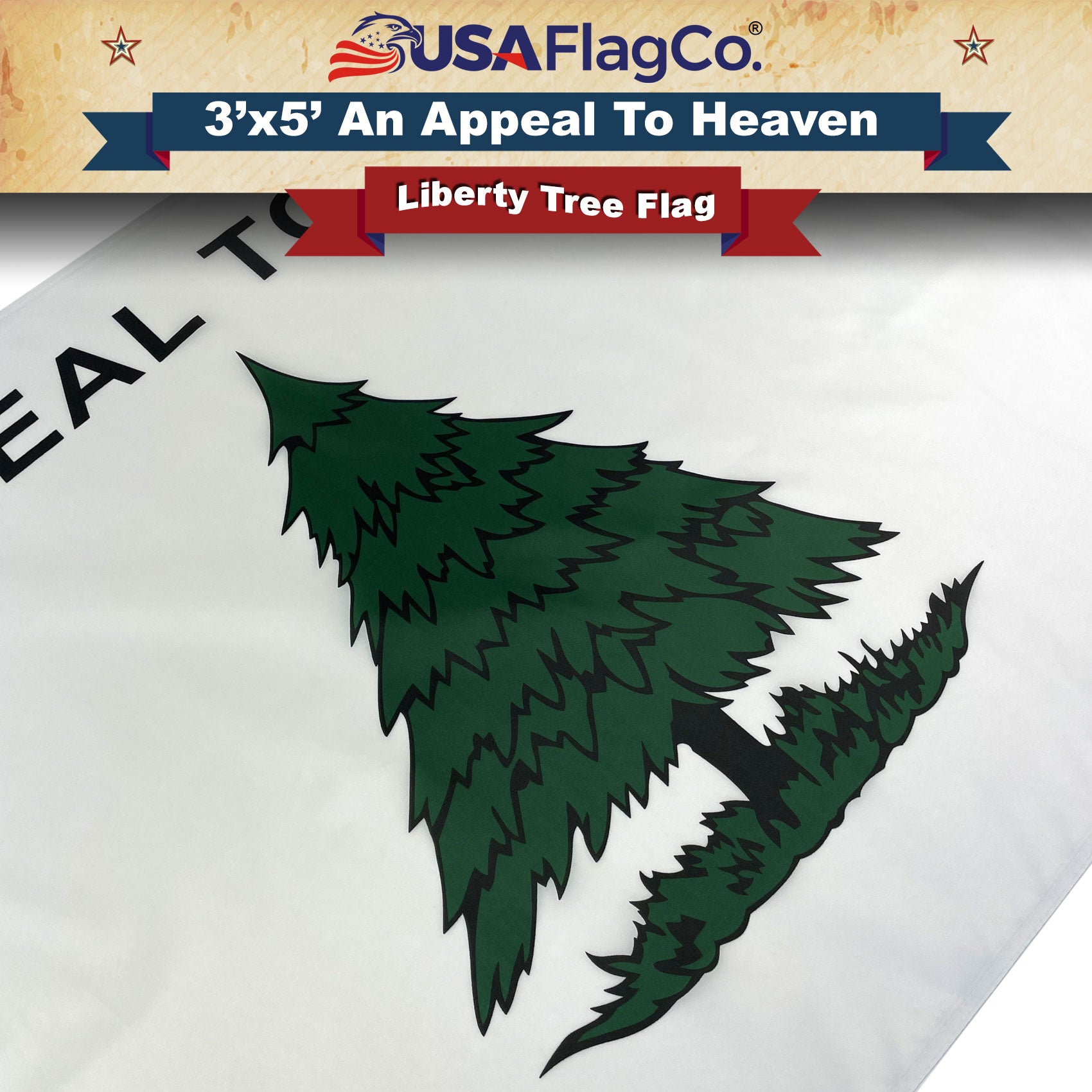 3x5 AN APPEAL TO HEAVEN Flag - Liberty Tree Washington's Cruisers Historic Banner With Grommets