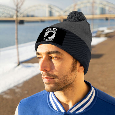 POW-MIA Flag Pom Pom Beanie (Fully Embroidered Flag)