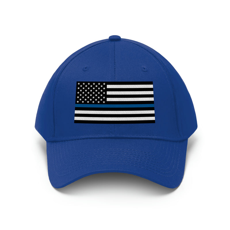 Thin Blue Line Flag Unisex Baseball Hat (Embroidered Flag)