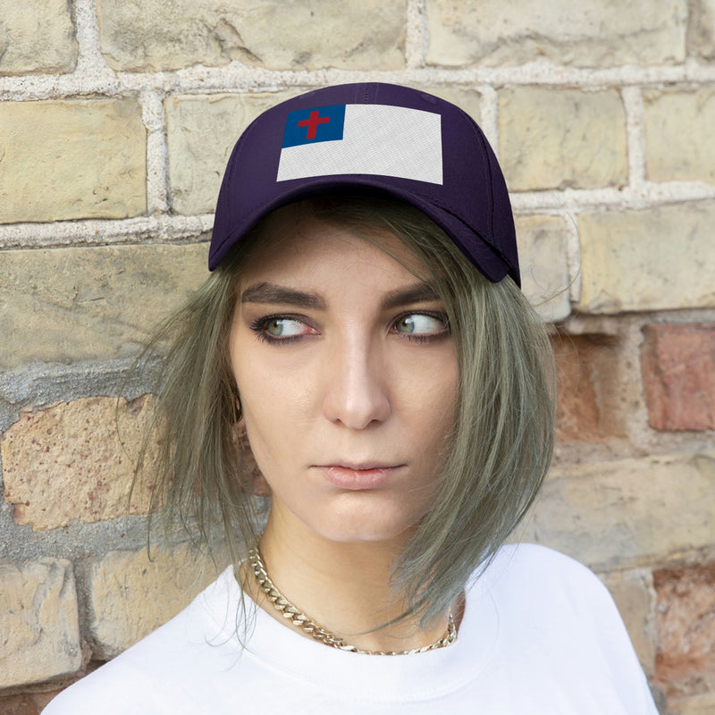Christian Flag Unisex Baseball Hat (Embroidered Flag)