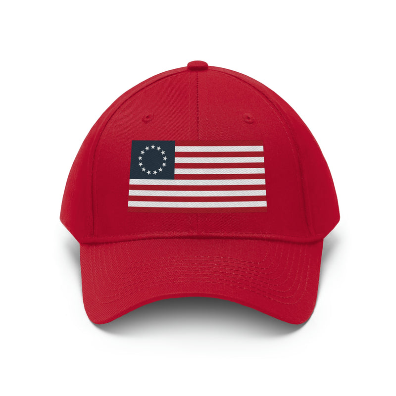 Betsy Ross Flag Unisex Baseball Hat (Embroidered Flag)
