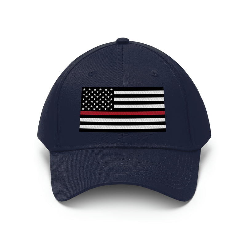 Thin Red Line Flag Unisex Baseball Hat (Embroidered Flag)