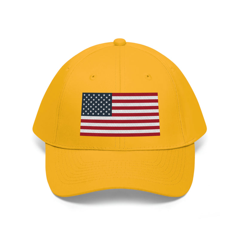 American Flag Unisex Baseball Hat (Embroidered Flag)