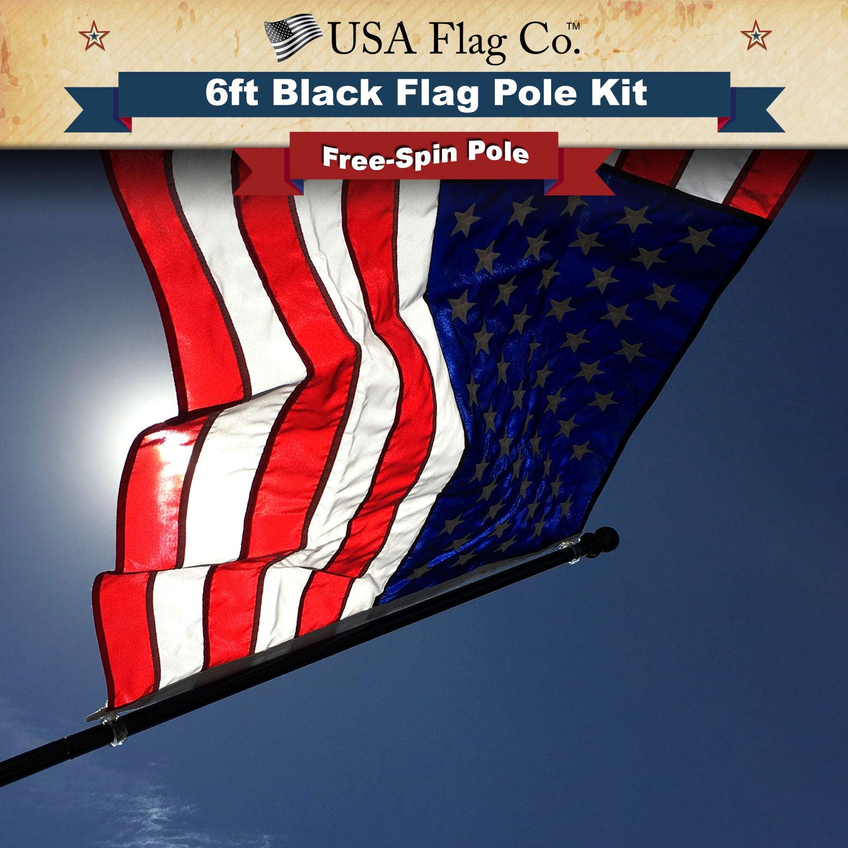 Flag Posts. Black PATRIOT™ Black Flag Pole and Bracket Kit by USA Flag Co.