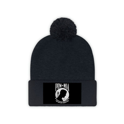 POW-MIA Flag Pom Pom Beanie (Fully Embroidered Flag)