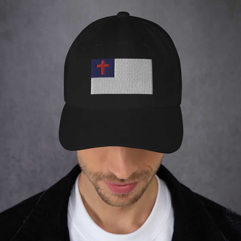 Dad Hat - Christian Flag (Embroidered Flag)