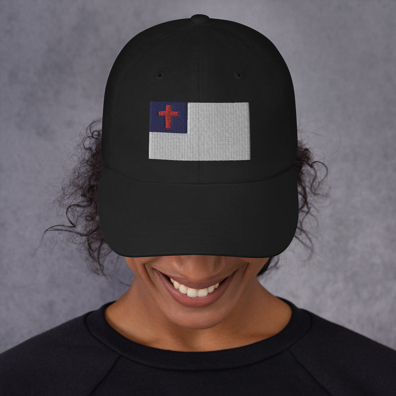 Dad Hat - Christian Flag (Embroidered Flag)