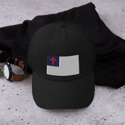 Dad Hat - Christian Flag (Embroidered Flag)
