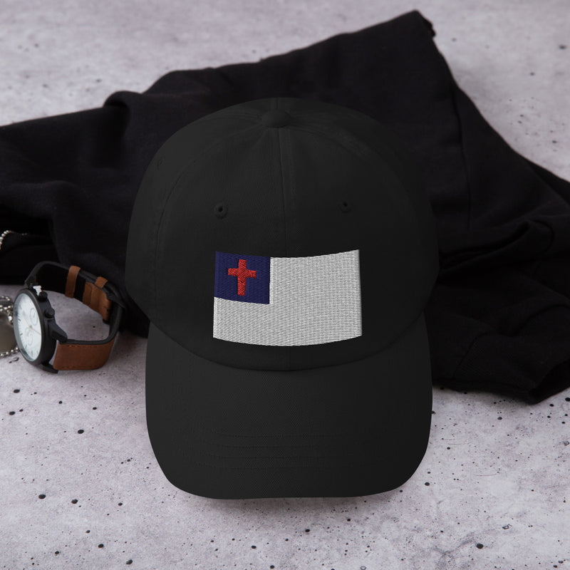 Dad Hat - Christian Flag (Embroidered Flag)