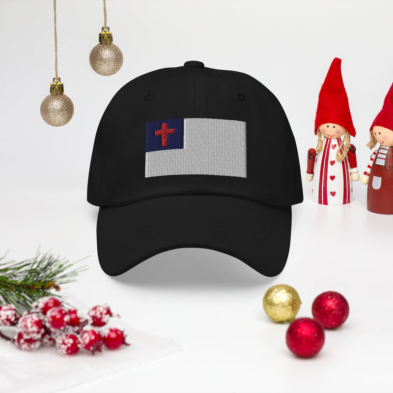 Dad Hat - Christian Flag (Embroidered Flag)