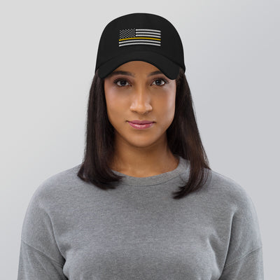 Dad Hat - Thin Yellow Line Flag (Embroidered Flag)