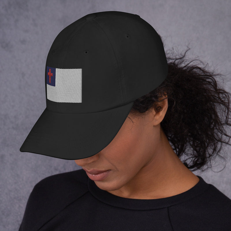 Dad Hat - Christian Flag (Embroidered Flag)