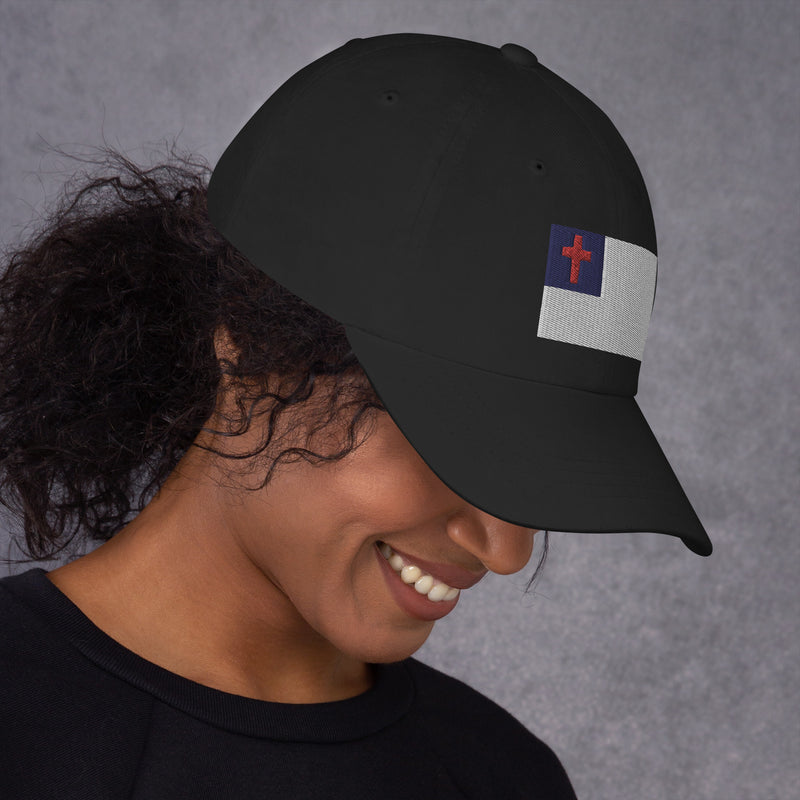 Dad Hat - Christian Flag (Embroidered Flag)