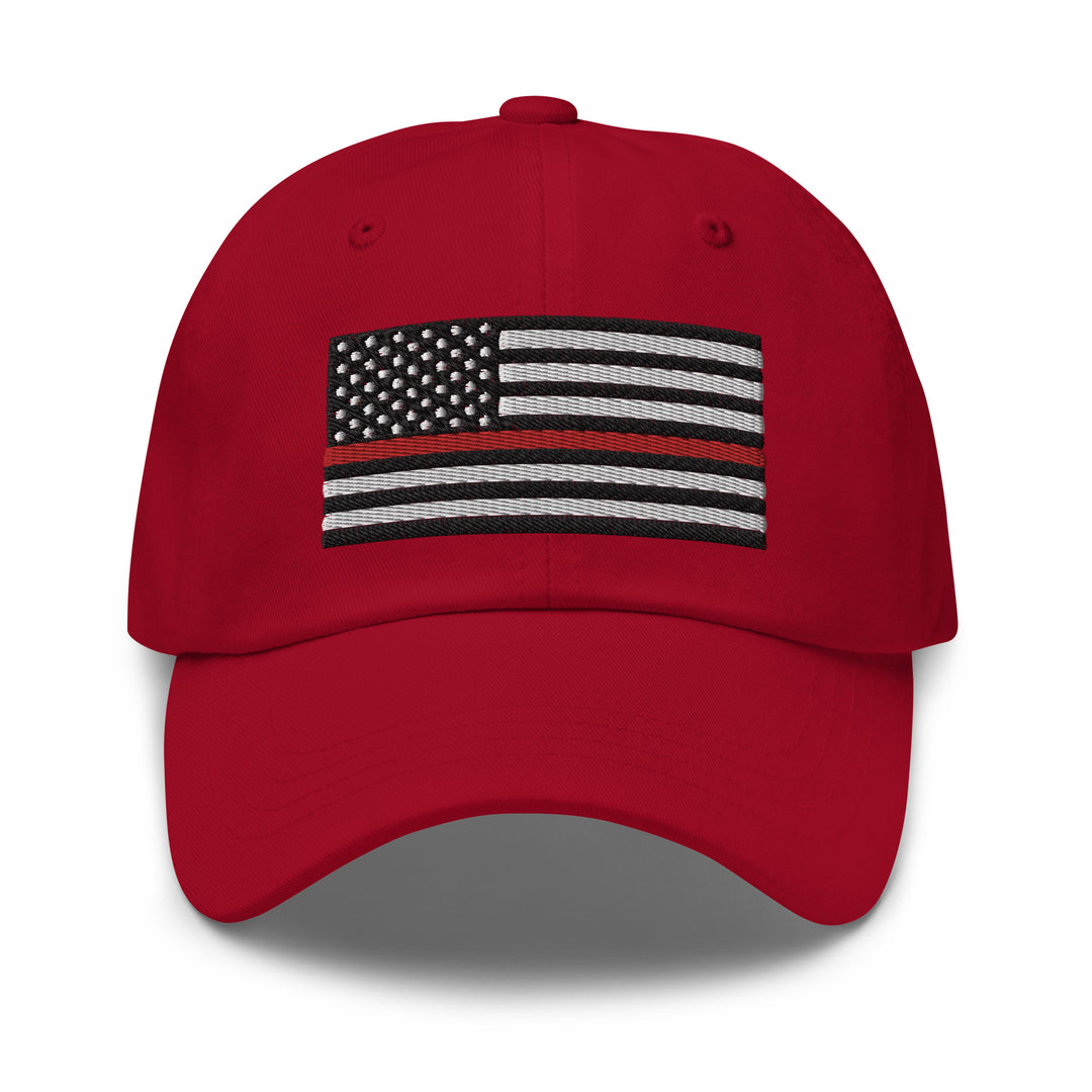 Dad Hat - Thin Red Line Flag (Embroidered Flag)