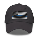 Dad Hat - Thin Blue Line Flag (Embroidered Flag)