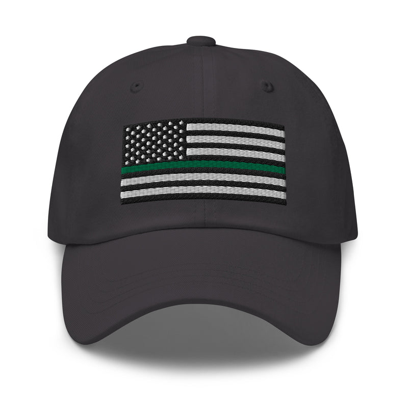 Dad Hat - Thin Green Line Flag (Embroidered Flag)