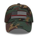 Dad Hat - Thin Red Line Flag (Embroidered Flag)