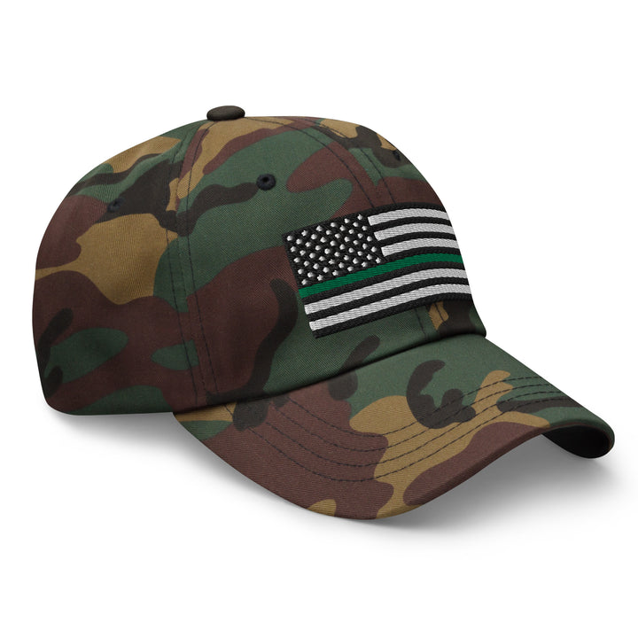 Dad Hat - Thin Green Line Flag (Embroidered Flag)