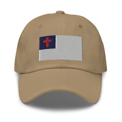 Dad Hat - Christian Flag (Embroidered Flag)