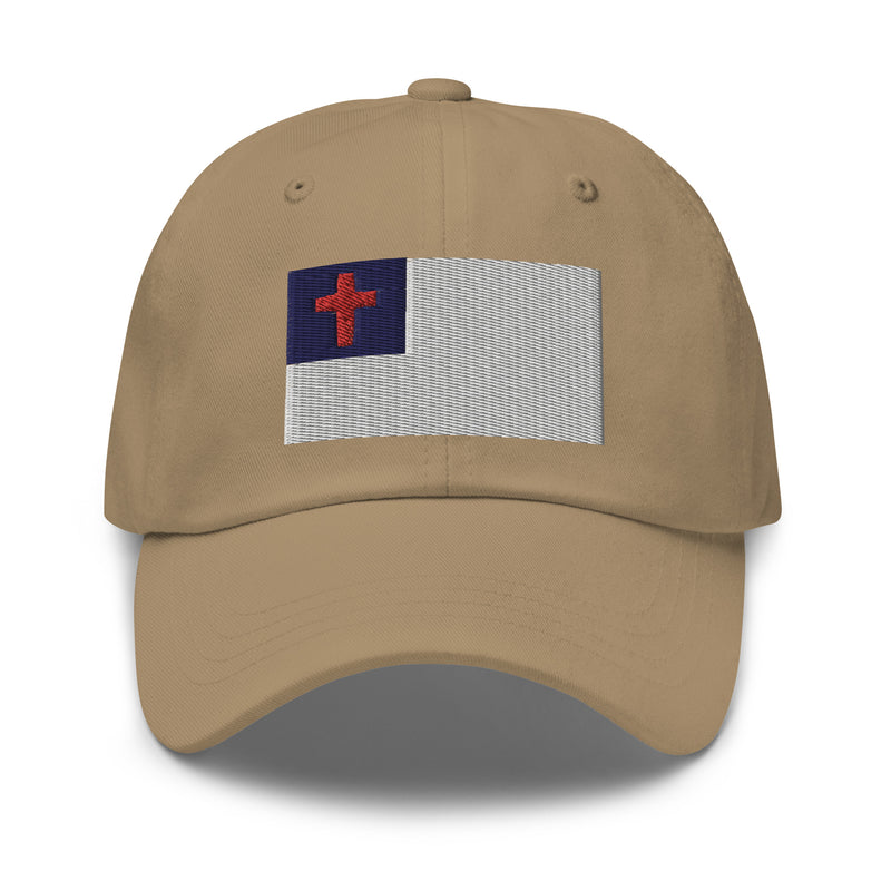 Dad Hat - Christian Flag (Embroidered Flag)