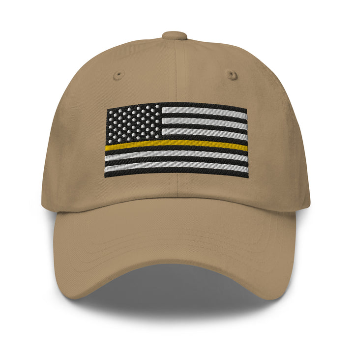 Dad Hat - Thin Yellow Line Flag (Embroidered Flag)