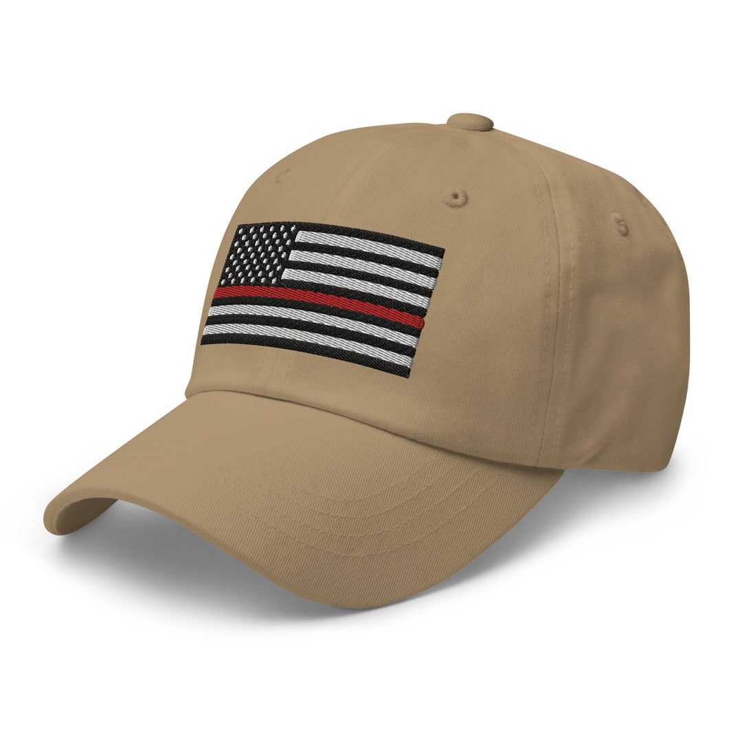 Dad Hat - Thin Red Line Flag (Embroidered Flag)