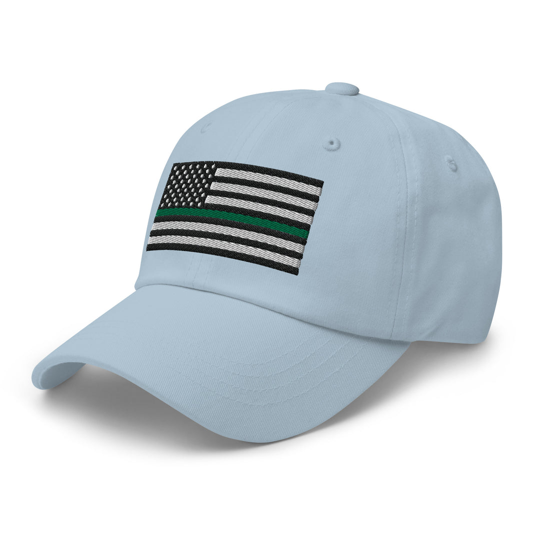 Dad Hat - Thin Green Line Flag (Embroidered Flag)