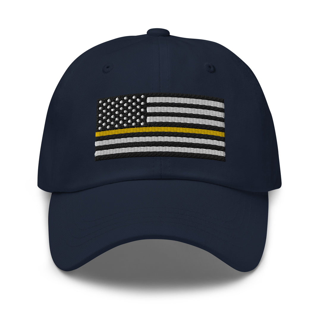 Dad Hat - Thin Yellow Line Flag (Embroidered Flag)