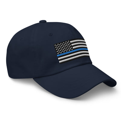 Dad Hat - Thin Blue Line Flag (Embroidered Flag)