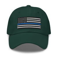 Dad Hat - Thin Blue Line Flag (Embroidered Flag)