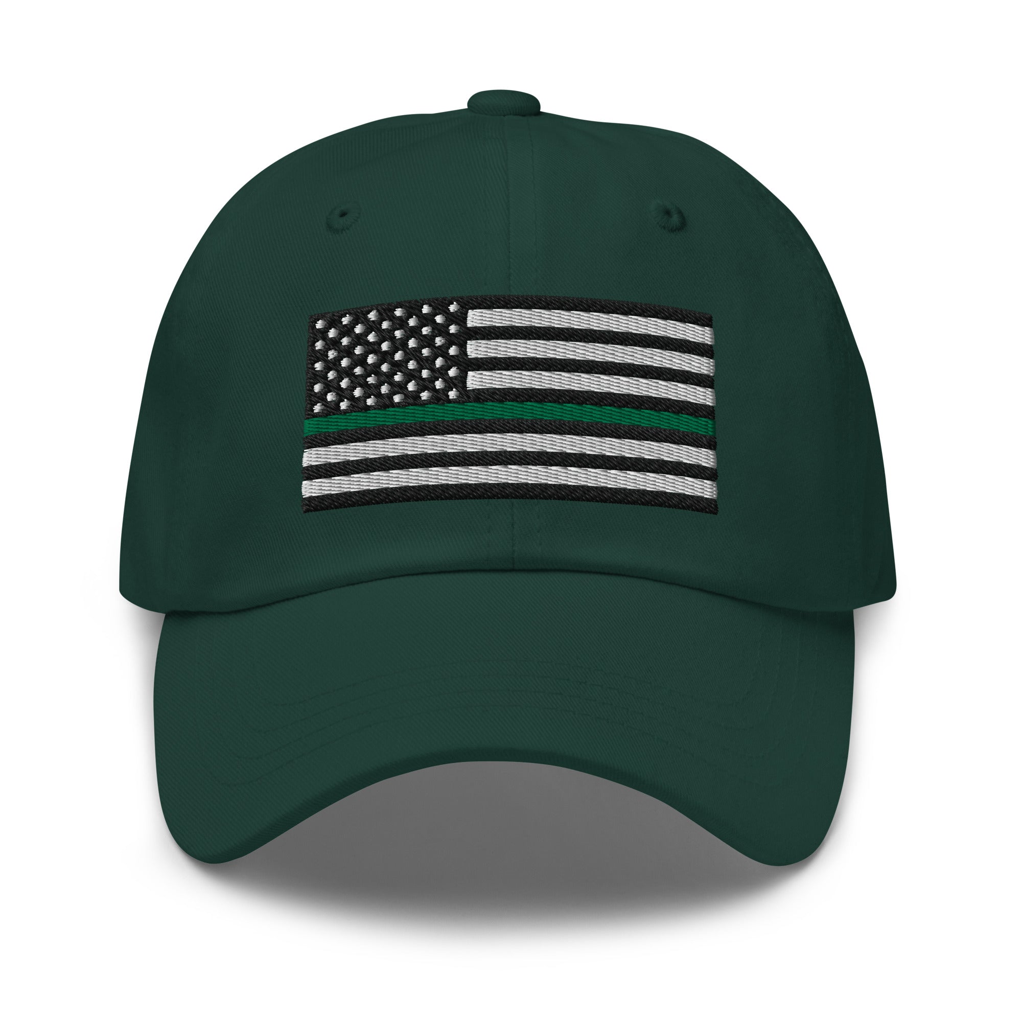 Dad Hat - Thin Green Line Flag (Embroidered Flag)