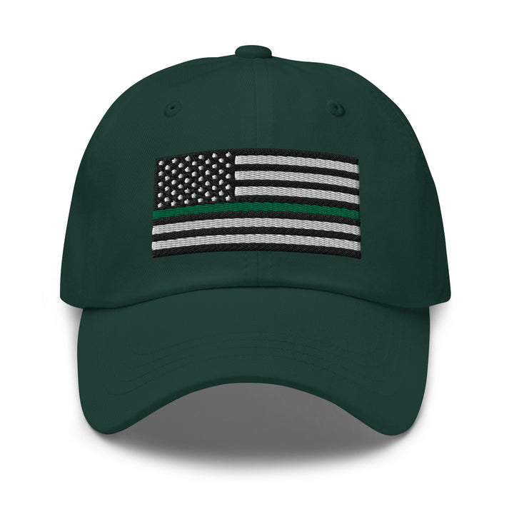 Dad Hat - Thin Green Line Flag (Embroidered Flag)