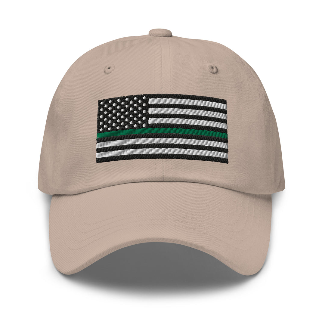 Dad Hat - Thin Green Line Flag (Embroidered Flag)