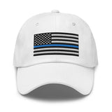 Dad Hat - Thin Blue Line Flag (Embroidered Flag)