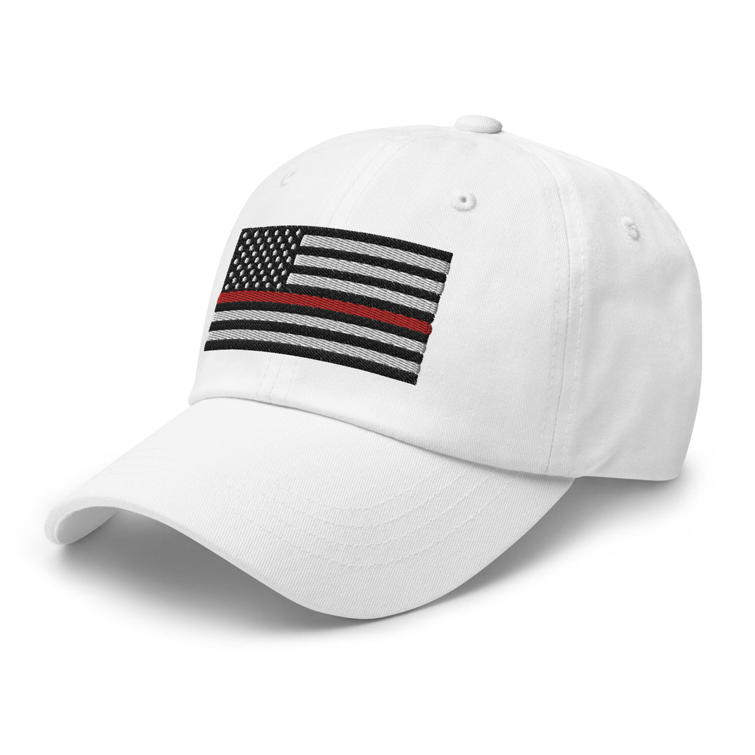 Dad Hat - Thin Red Line Flag (Embroidered Flag)