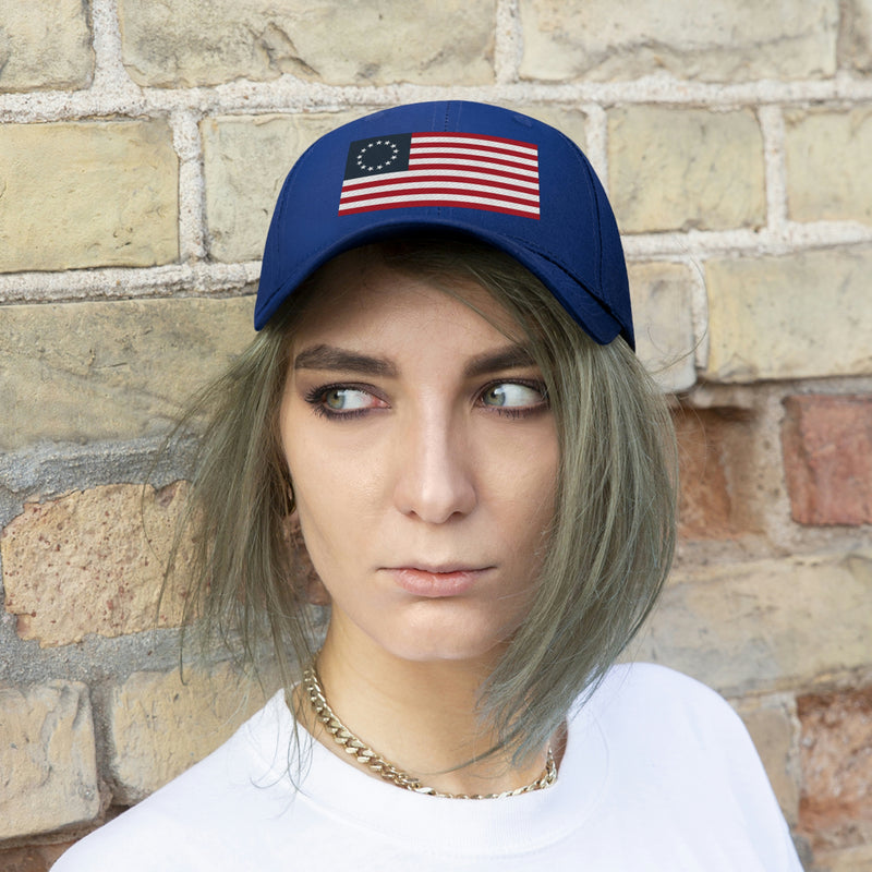 Betsy Ross Flag Unisex Baseball Hat (Embroidered Flag)