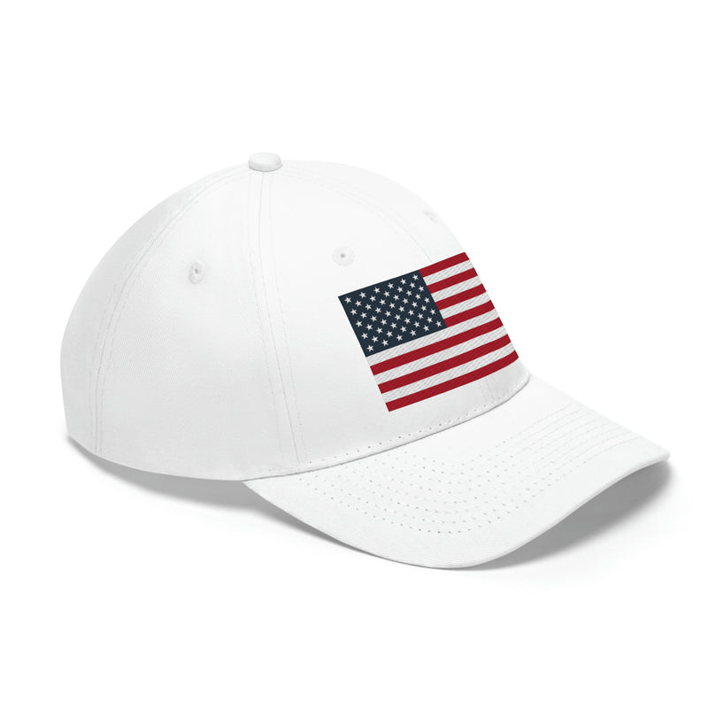 American Flag Unisex Baseball Hat (Embroidered Flag)