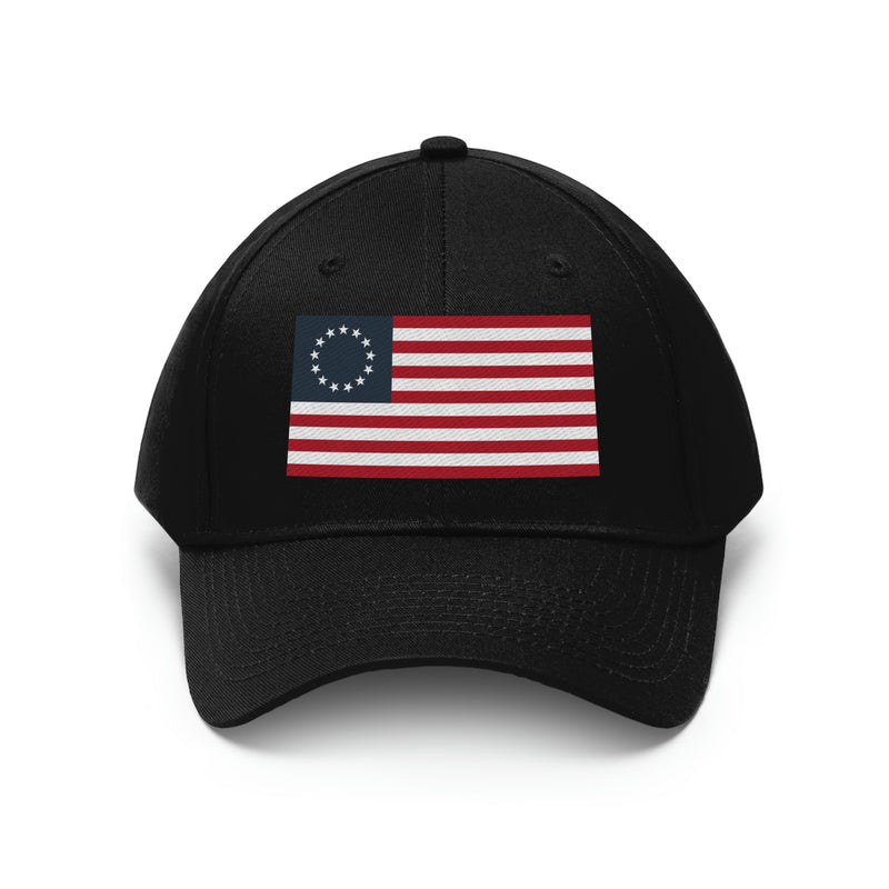 Betsy Ross Flag Unisex Baseball Hat (Embroidered Flag)