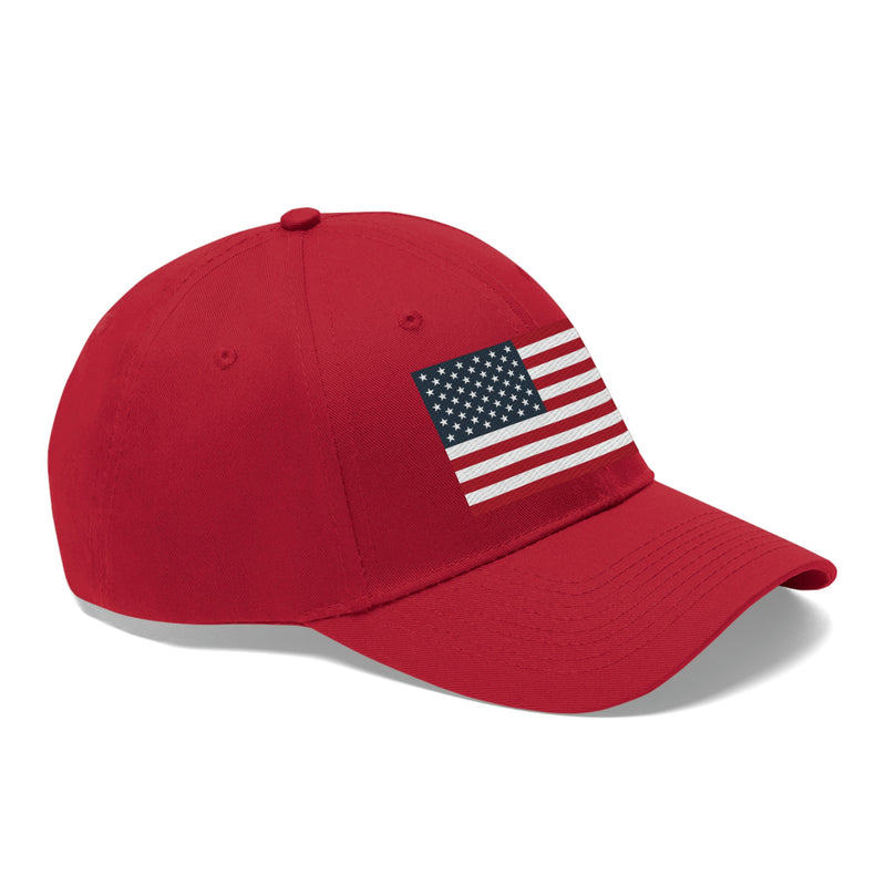 American Flag Unisex Baseball Hat (Embroidered Flag)