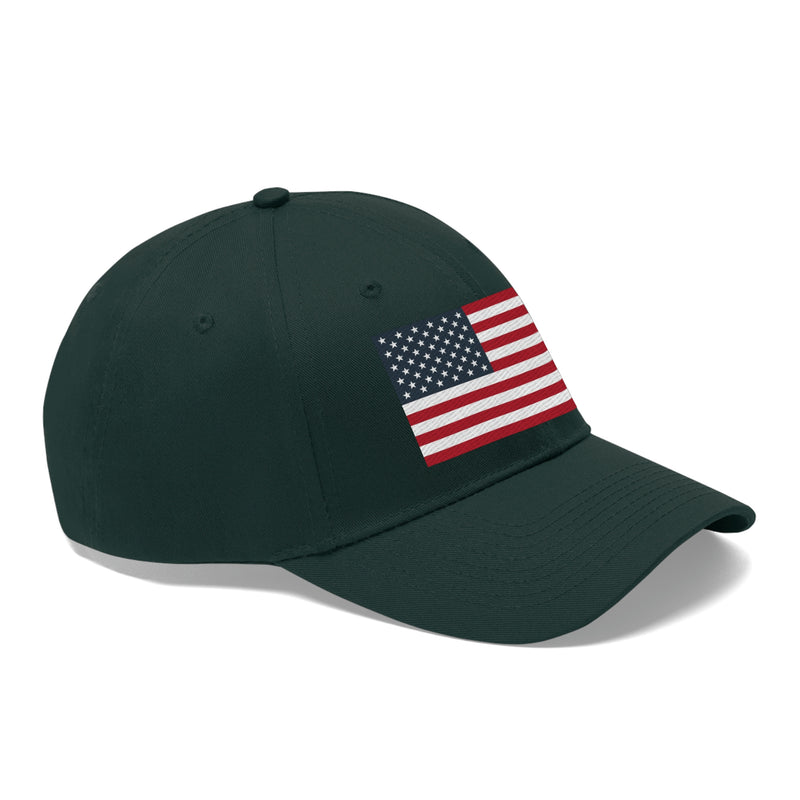 American Flag Unisex Baseball Hat (Embroidered Flag)