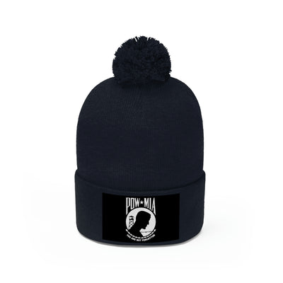 POW-MIA Flag Pom Pom Beanie (Fully Embroidered Flag)