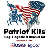PATRIOT Kits - Tangle-Free Flag Pole, 3x5 American Flag and Bracket