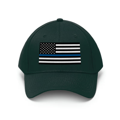 Thin Blue Line Flag Unisex Baseball Hat (Embroidered Flag)