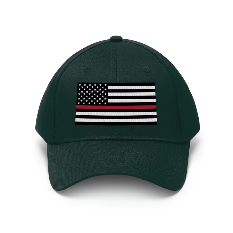 Thin Red Line Flag Unisex Baseball Hat (Embroidered Flag)
