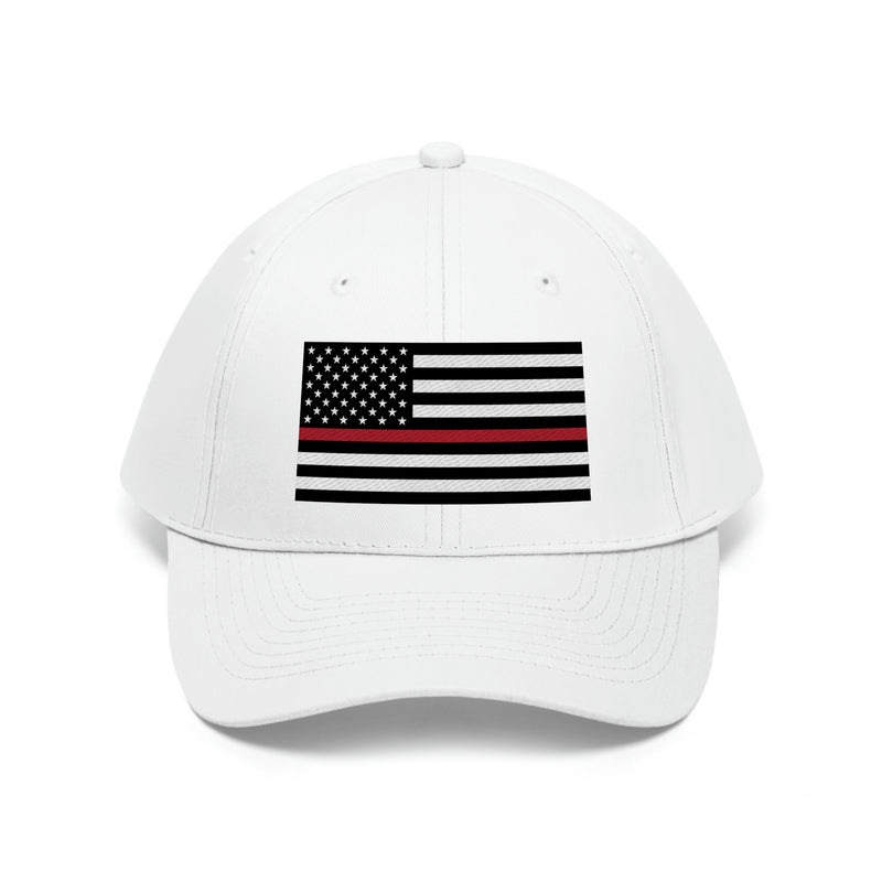 Thin Red Line Flag Unisex Baseball Hat (Embroidered Flag)